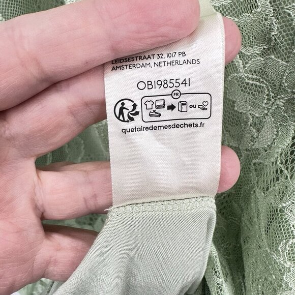 NEW ANTHROPOLOGIE MAEVE dress fit flare mini lace mock neck flutter mint LARGE - Picture 11 of 11